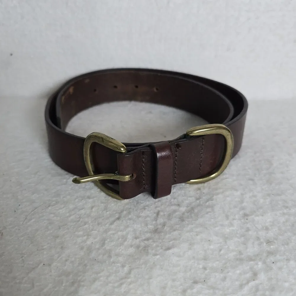 Brown Geniune Leather Gold Buckle Made In USA Medium 38
